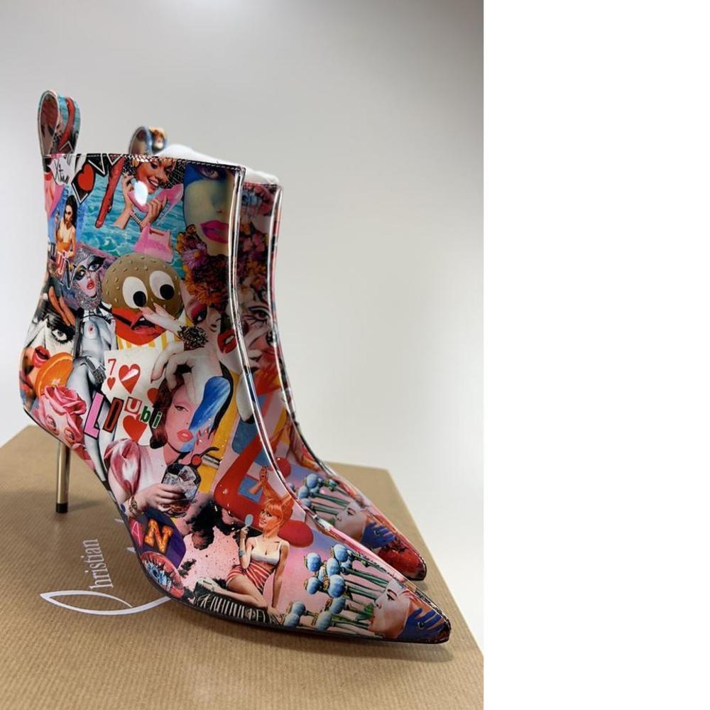 70mm Epic Booty Oh Xtian Graphic Graffiti Collage Nail Booties E141